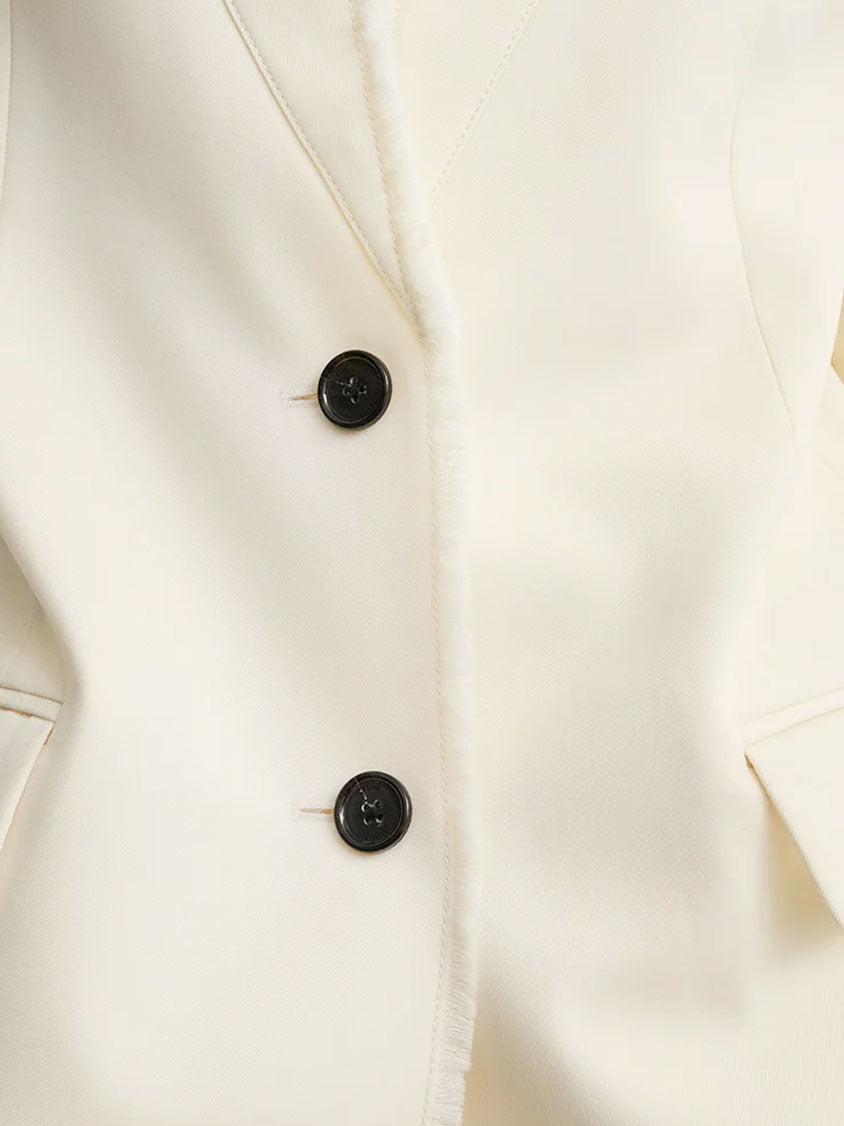 Toteme Raw lapel blazer - Ecru