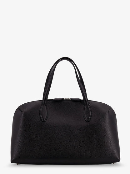 Toteme Leather handbag with engraved logo on the front - Black