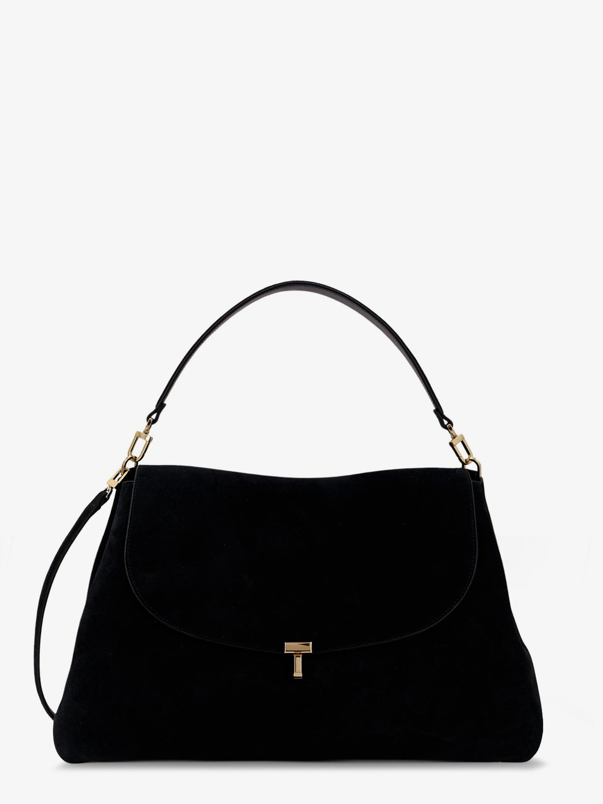 Toteme T-Lock leather handbag - Black