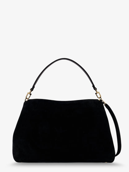 Toteme T-Lock leather handbag - Black