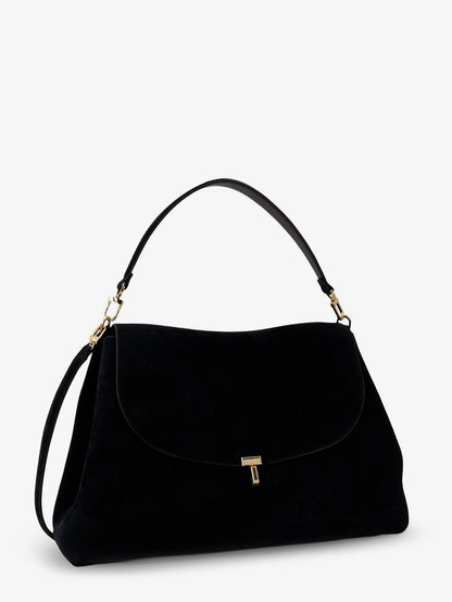 Toteme T-Lock leather handbag - Black