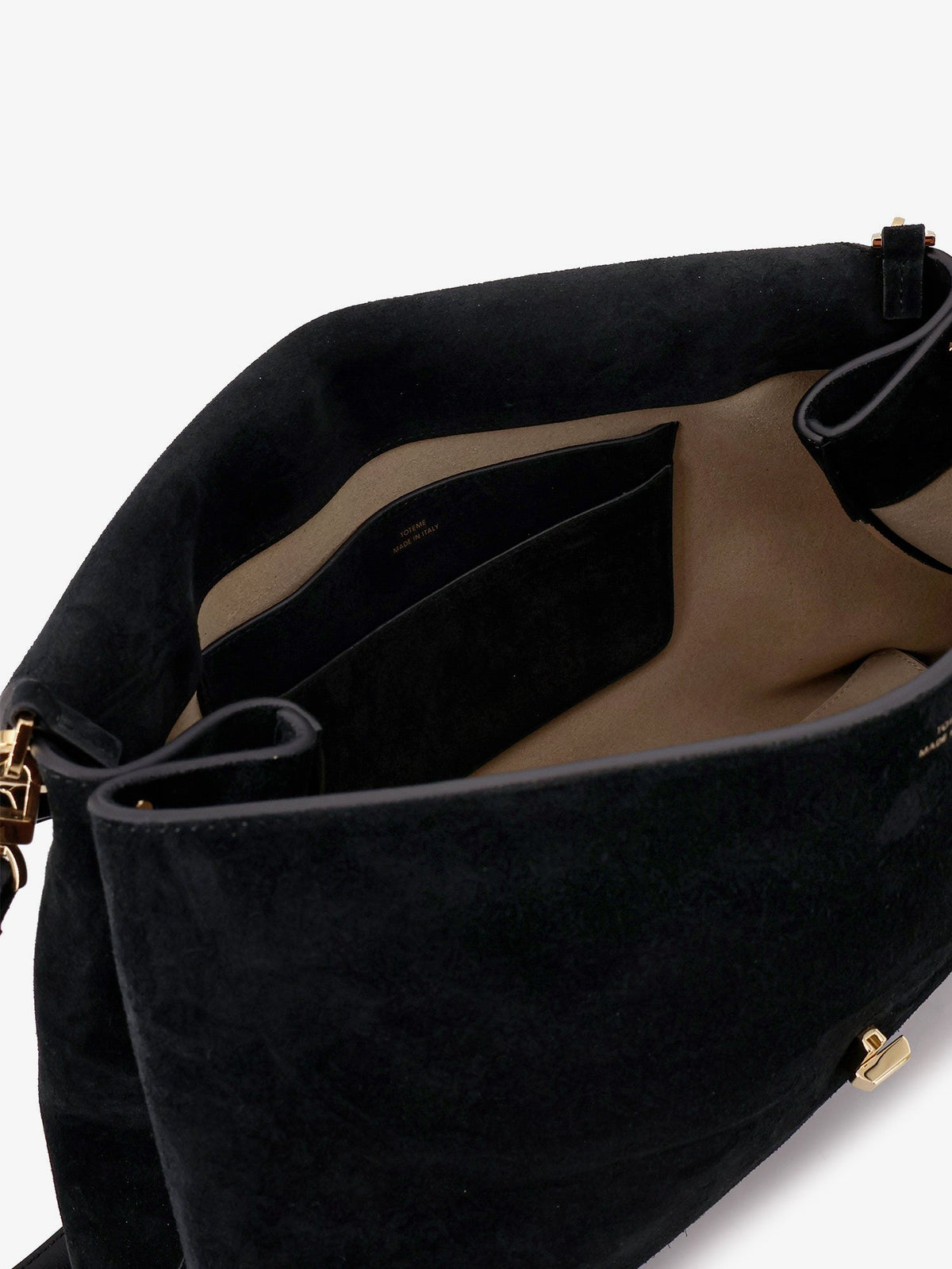 Toteme T-Lock leather handbag - Black