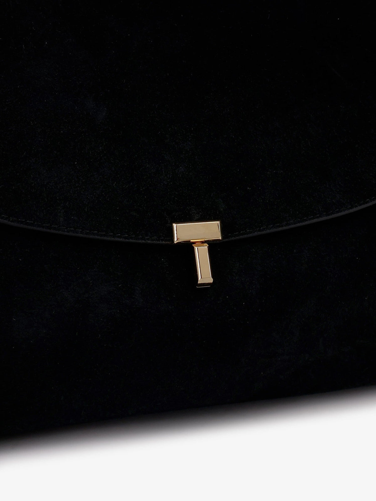 Toteme T-Lock leather handbag - Black