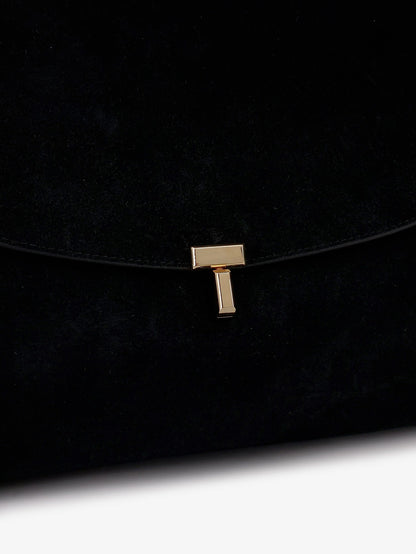 Toteme T-Lock leather handbag - Black