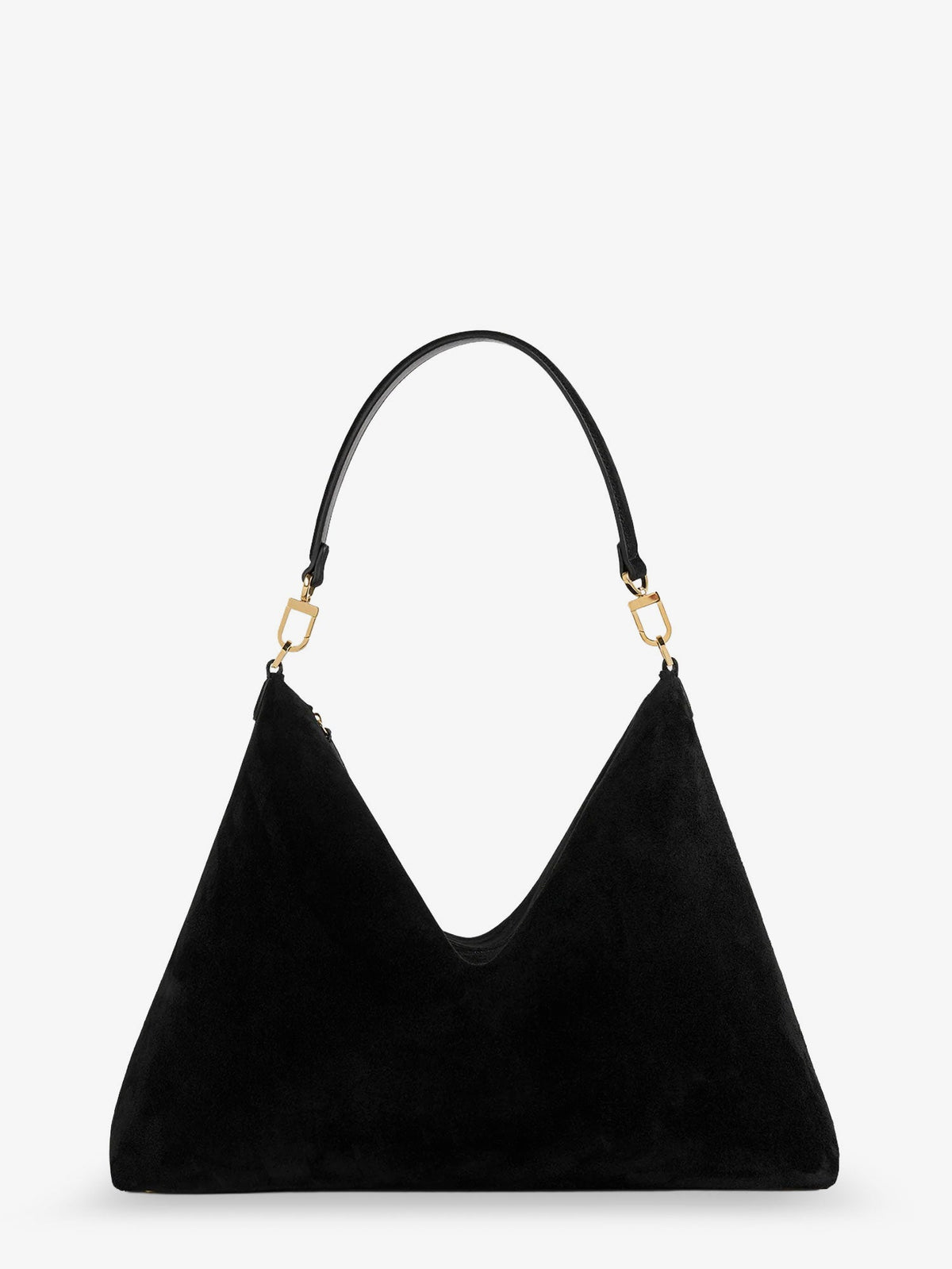 Toteme Medium Bevel Suede Shoulder Bag - Black
