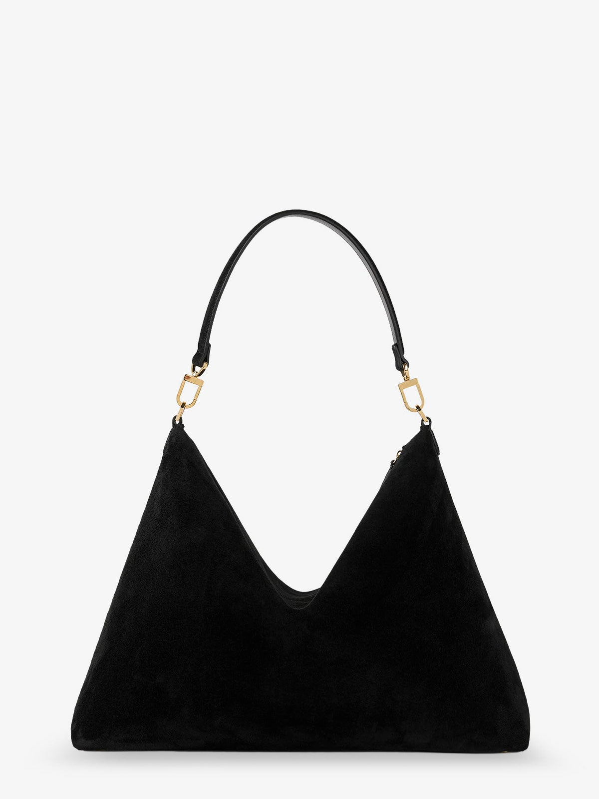 Toteme Medium Bevel Suede Shoulder Bag - Black