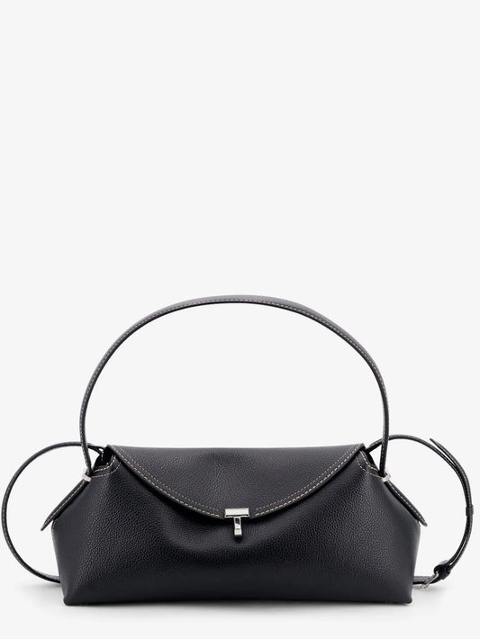 Toteme T Lock Hammered Leather Shoulder Bag