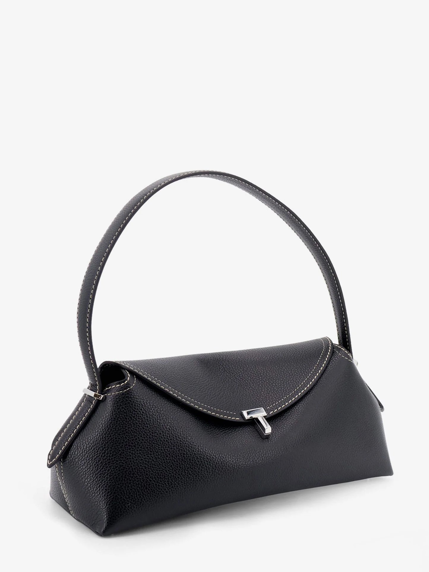 Toteme T Lock Hammered Leather Shoulder Bag