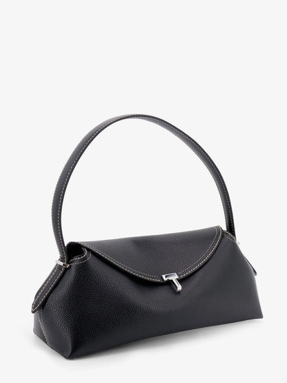 Toteme T Lock Hammered Leather Shoulder Bag