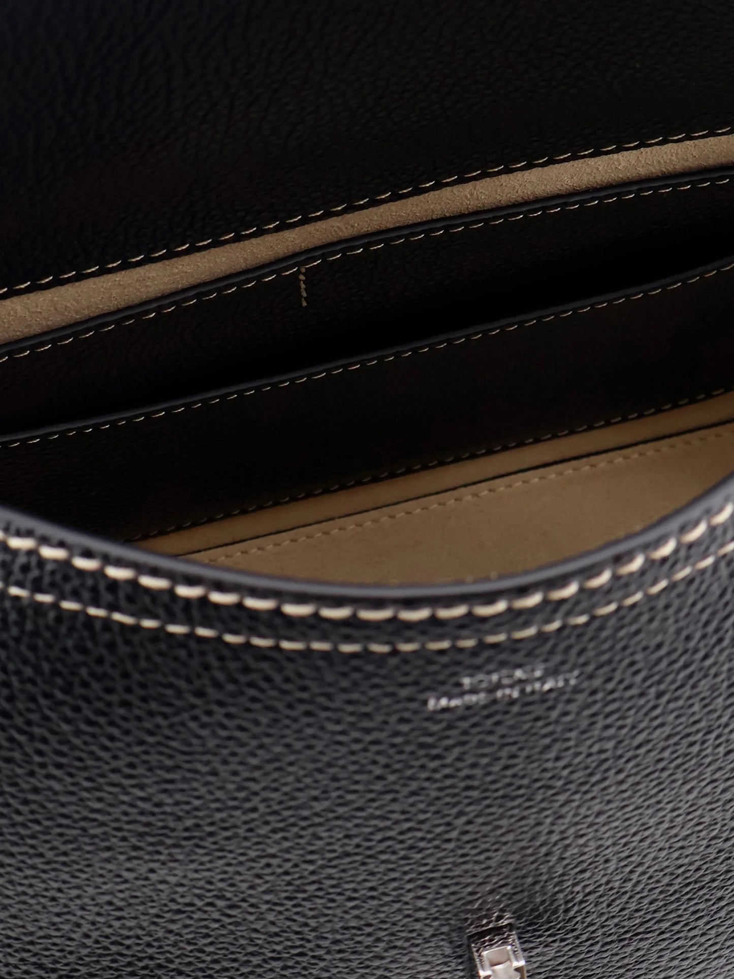 Toteme T Lock Hammered Leather Shoulder Bag