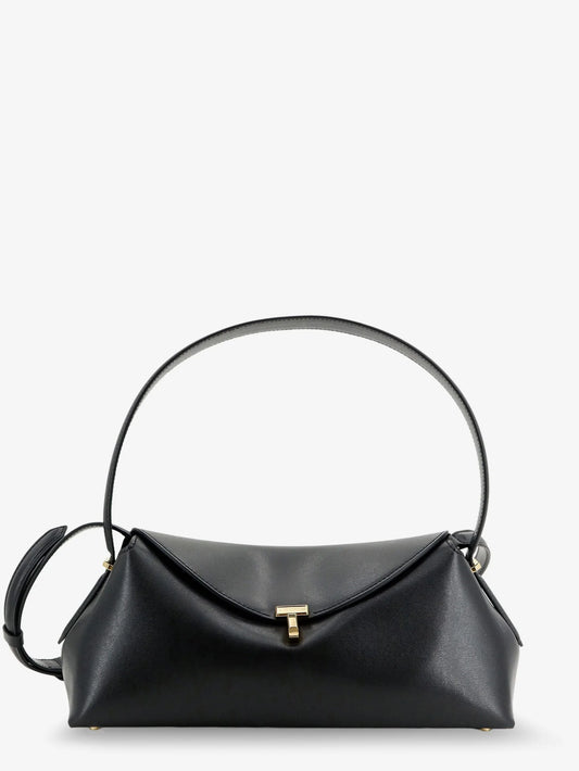 Toteme T Lock Hammered Leather Crossbody Bag