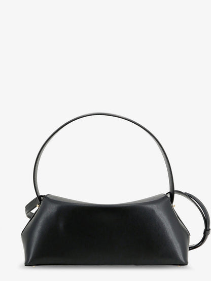 Toteme Hammered leather T-Lock shoulder bag - Black