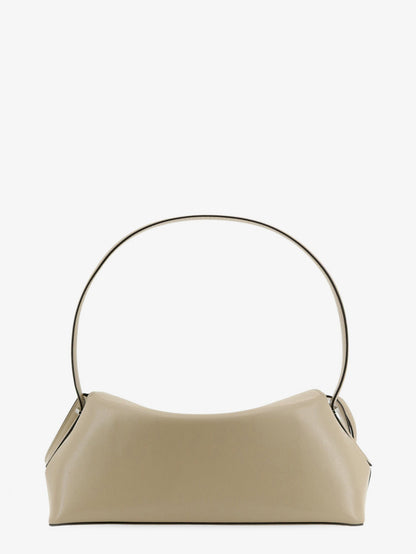 Toteme T-Lock hammered leather crossbody bag - Fawn