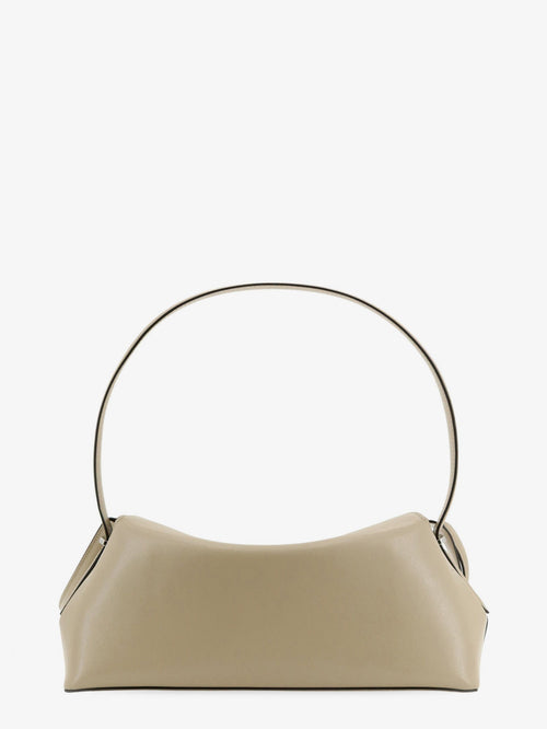 Toteme T-Lock hammered leather crossbody bag - Fawn