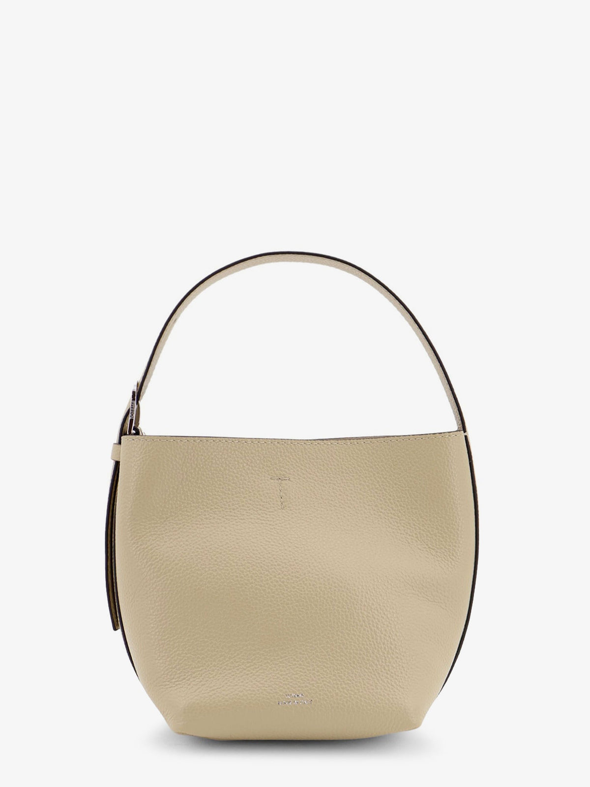 Toteme Petite Belted leather handbag with logo lettering print - Cashew