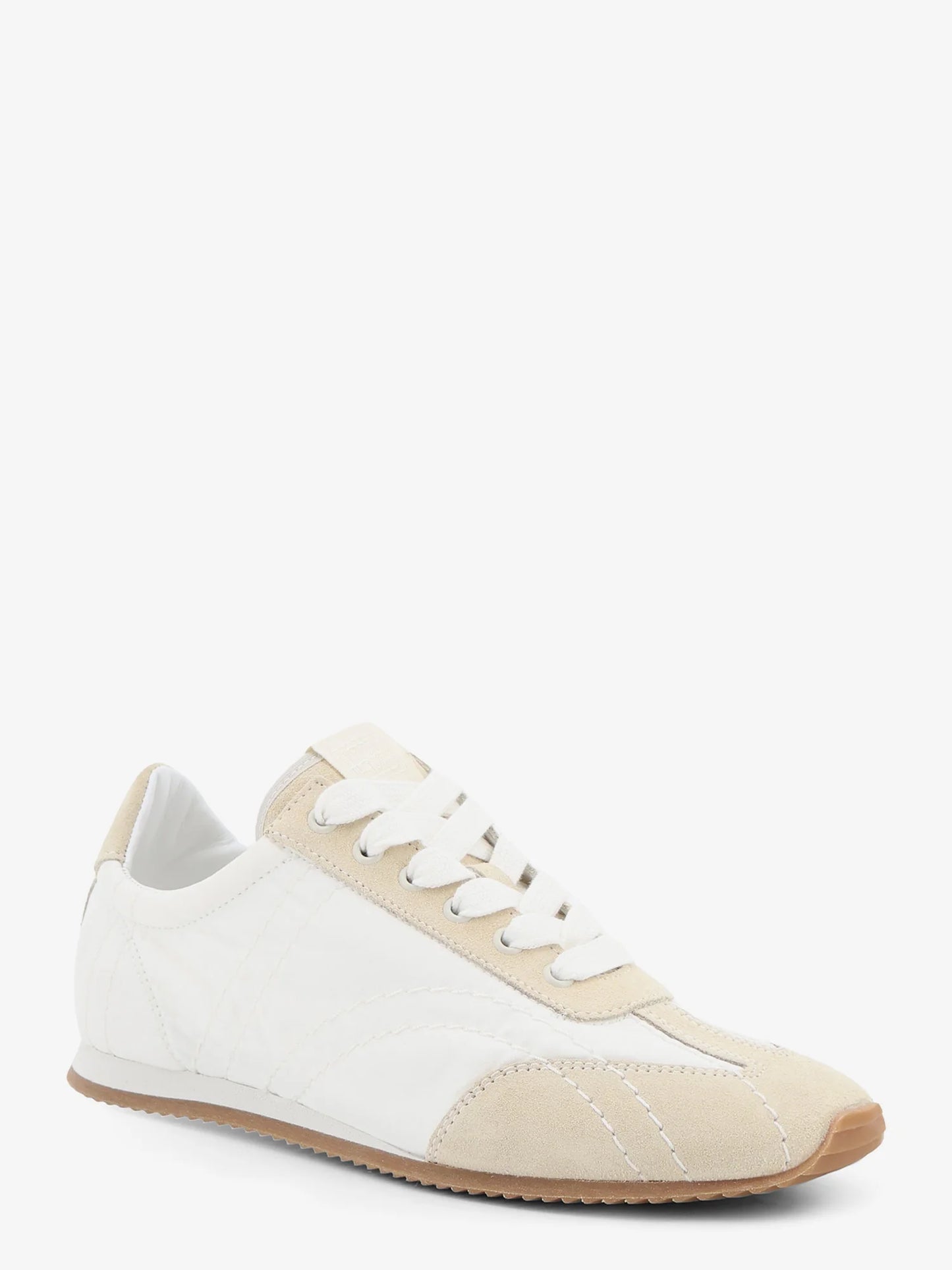 Toteme Nylon And Suede Sneakers With All Over Stitching