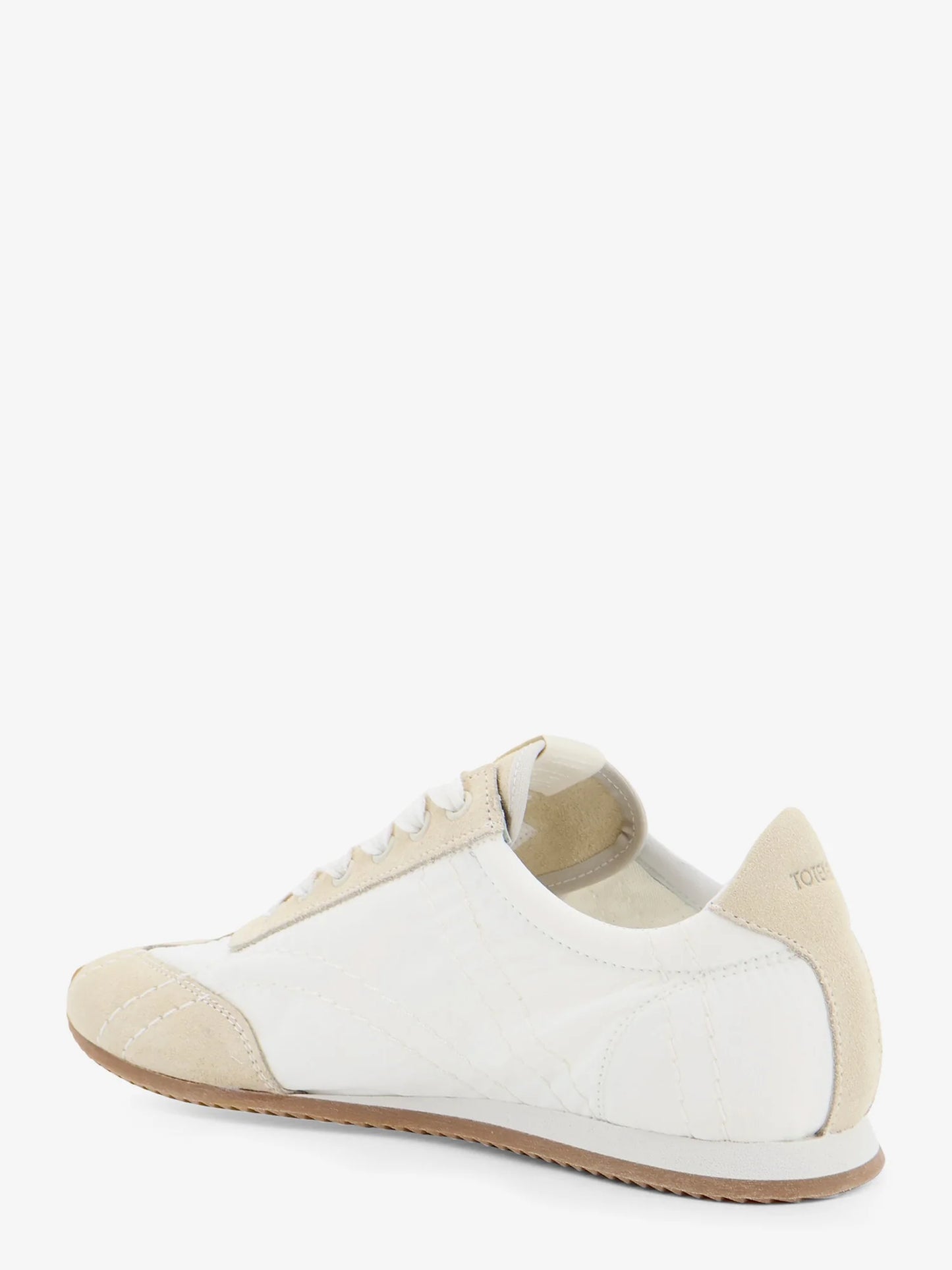 Toteme Nylon And Suede Sneakers With All Over Stitching