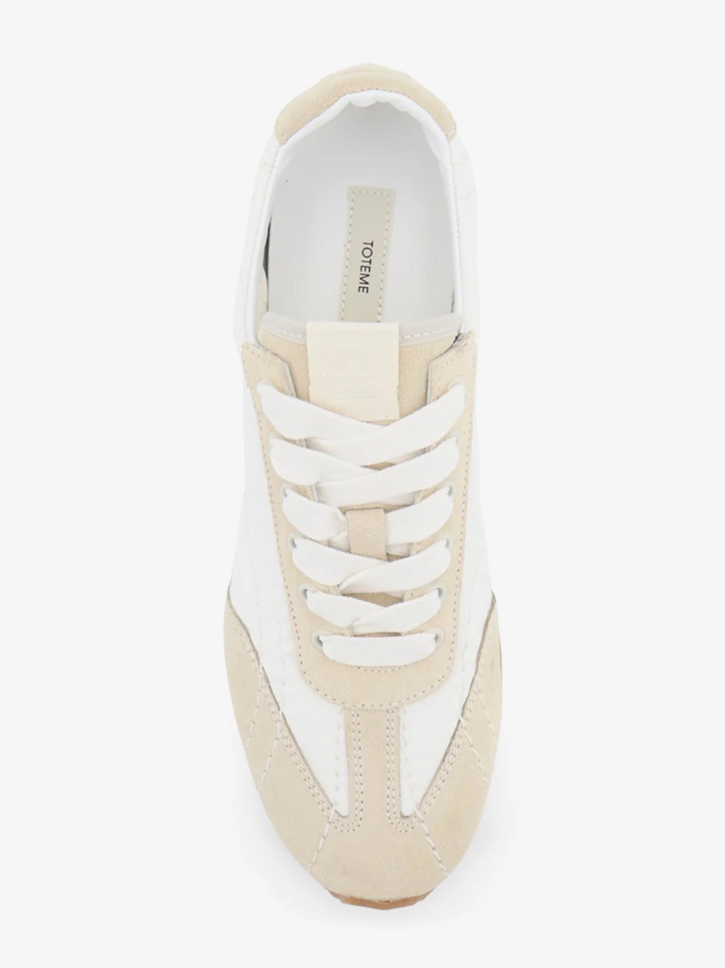 Toteme Nylon And Suede Sneakers With All Over Stitching