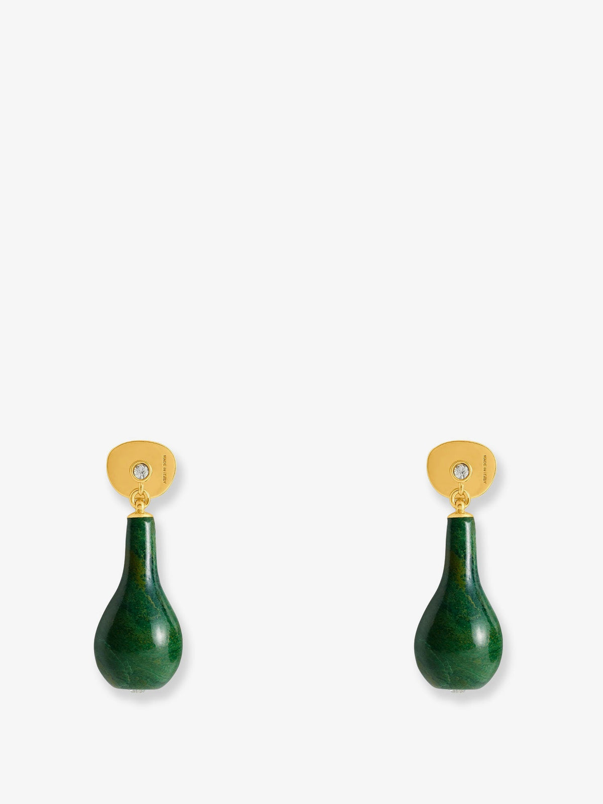 Toteme Jade Drops Brass Earrings - Dark Green/Gold