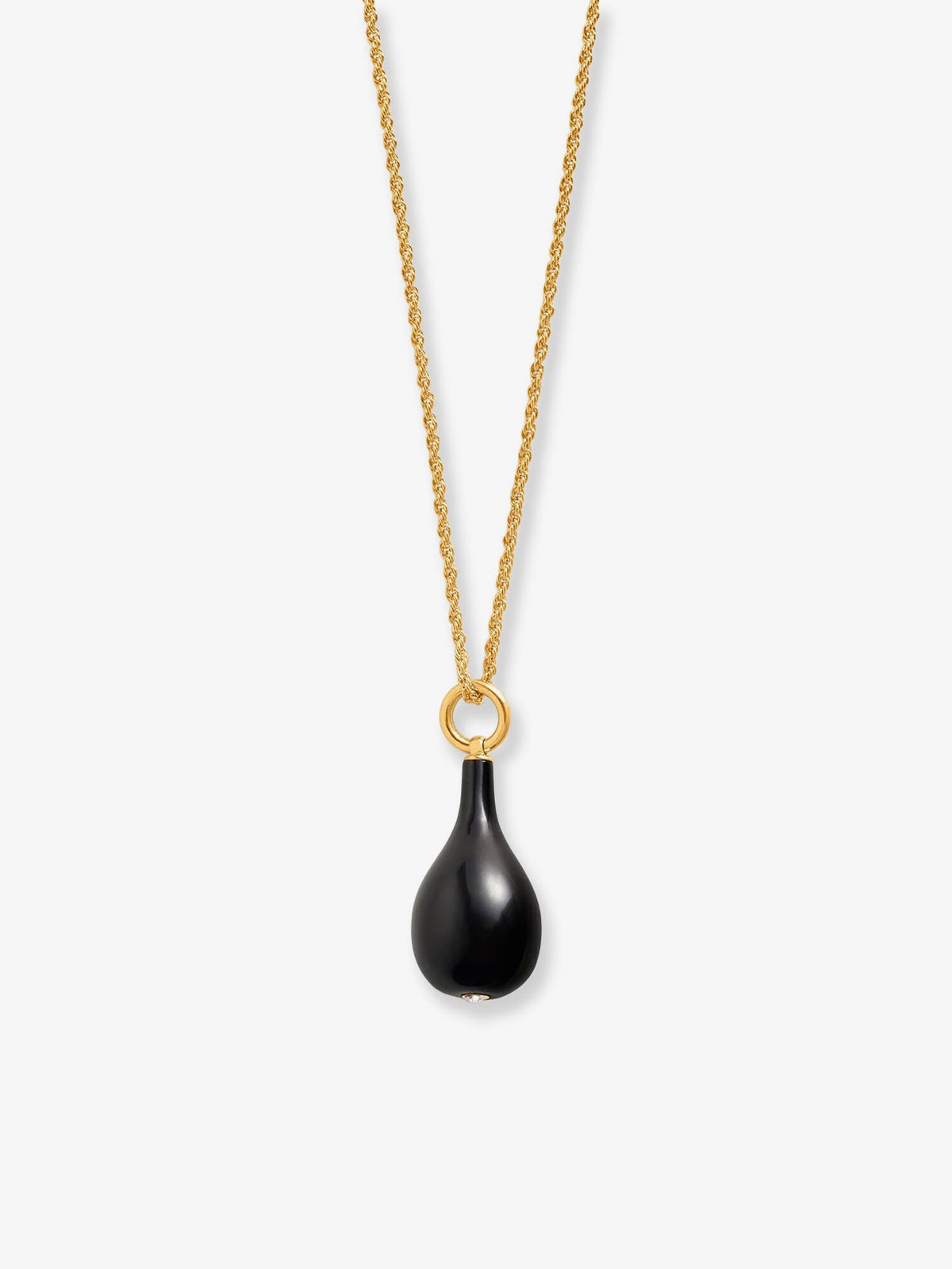 Toteme Onix Drop Necklace - Black/Gold