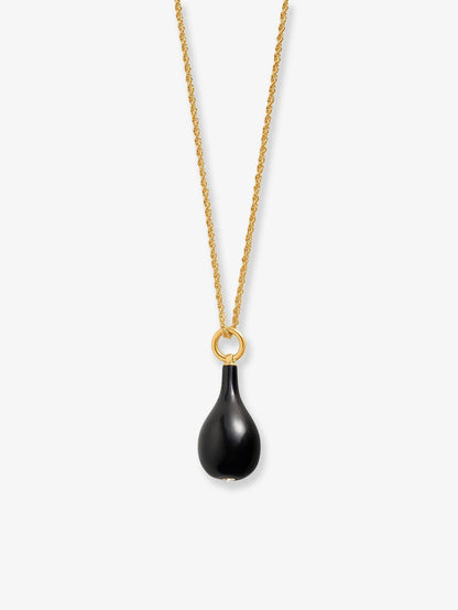 Toteme Onix Drop Necklace - Black/Gold