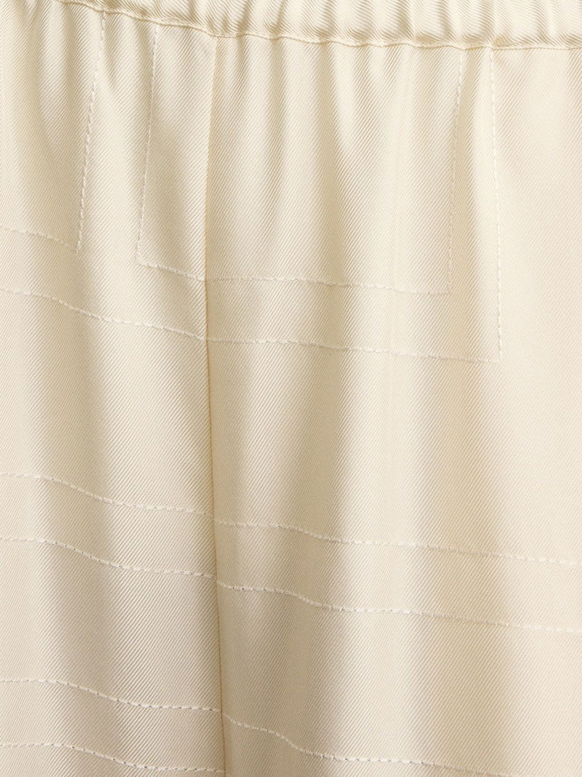 Toteme Pajamas organic silk trousers - Cream