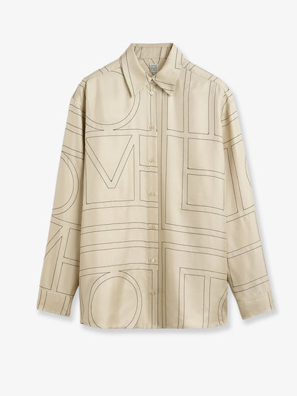 Toteme Classic Pajamas organic silk shirt - Ivory