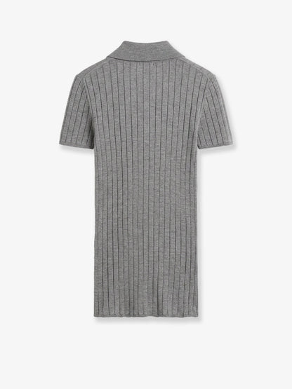 Toteme Cashmere and silk blend polo shirt - Grey Melange