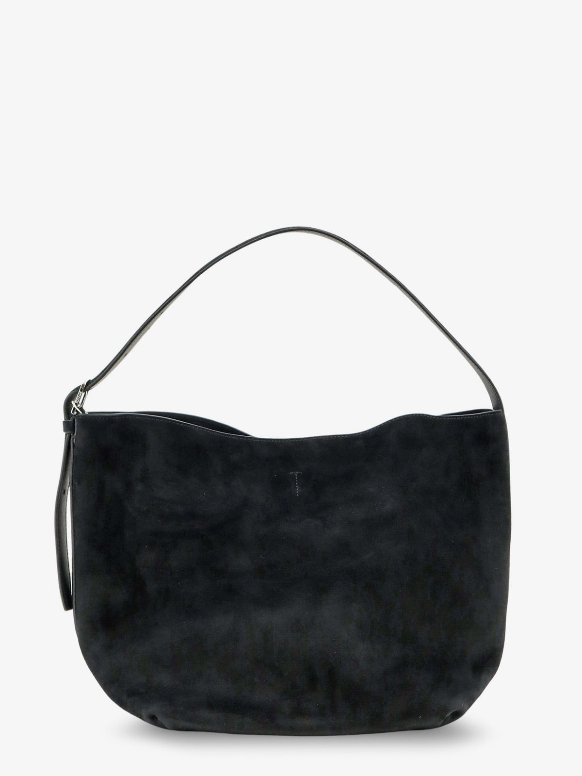 Toteme Medium Belted suede shoulder bag - Black