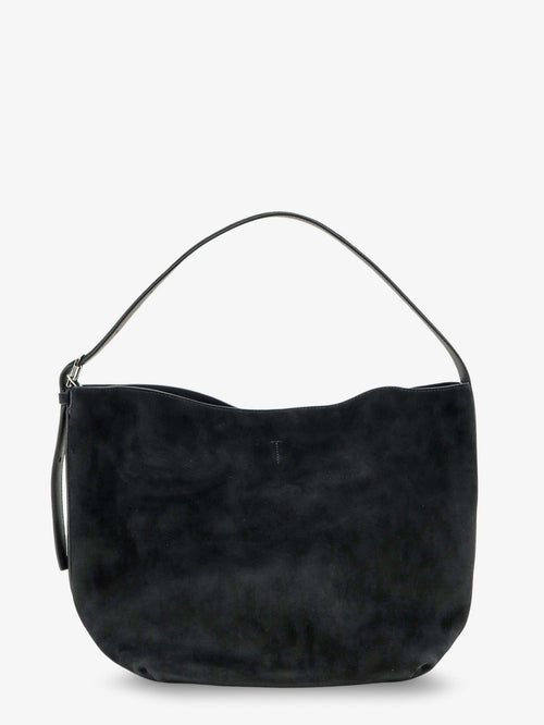 Toteme Medium Belted suede shoulder bag - Black