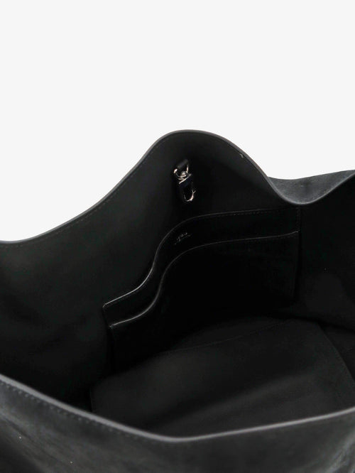 Toteme Medium Belted suede shoulder bag - Black