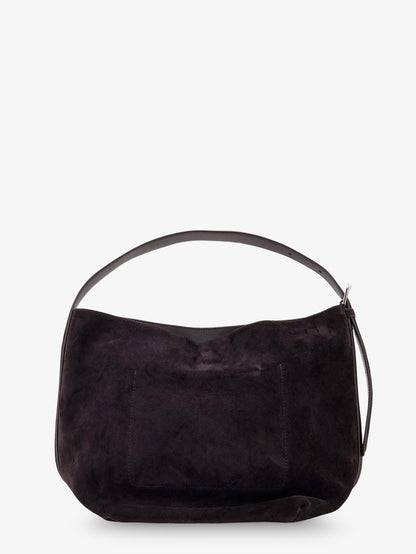 Toteme Medium Belted suede shoulder bag - Espresso