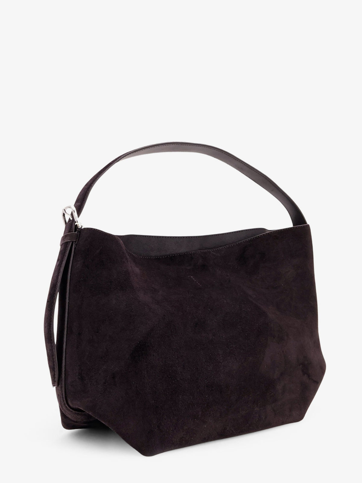 Toteme Medium Belted suede shoulder bag - Espresso
