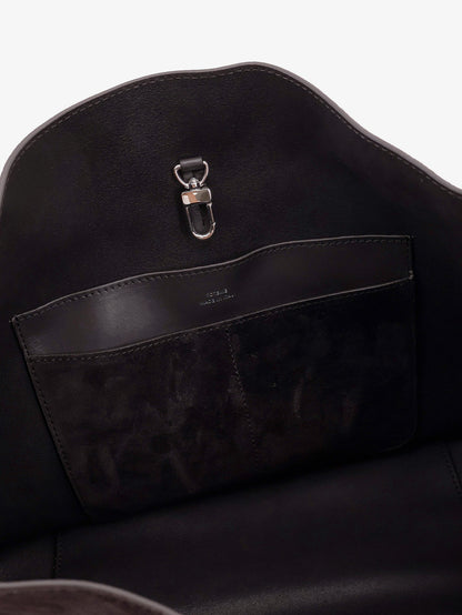 Toteme Medium Belted suede shoulder bag - Espresso