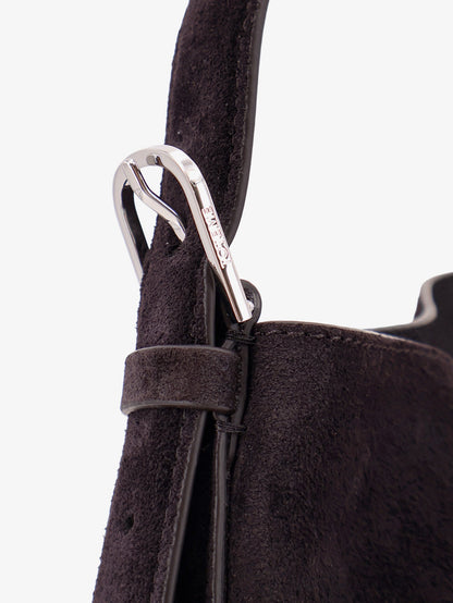 Toteme Medium Belted suede shoulder bag - Espresso