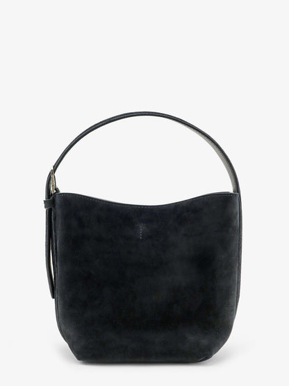 Toteme Small Belted suede handbag - Black