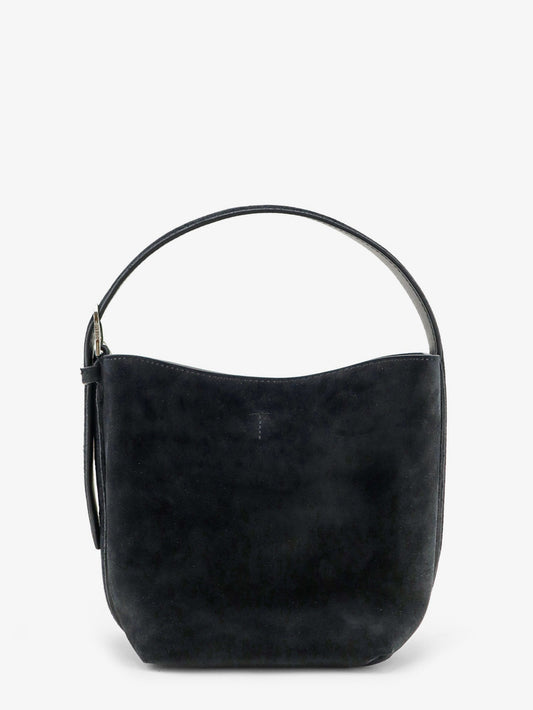 Toteme Small Belted suede handbag - Black