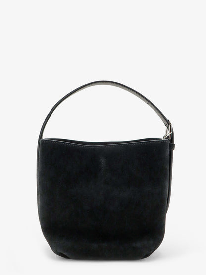 Toteme Small Belted suede handbag - Black