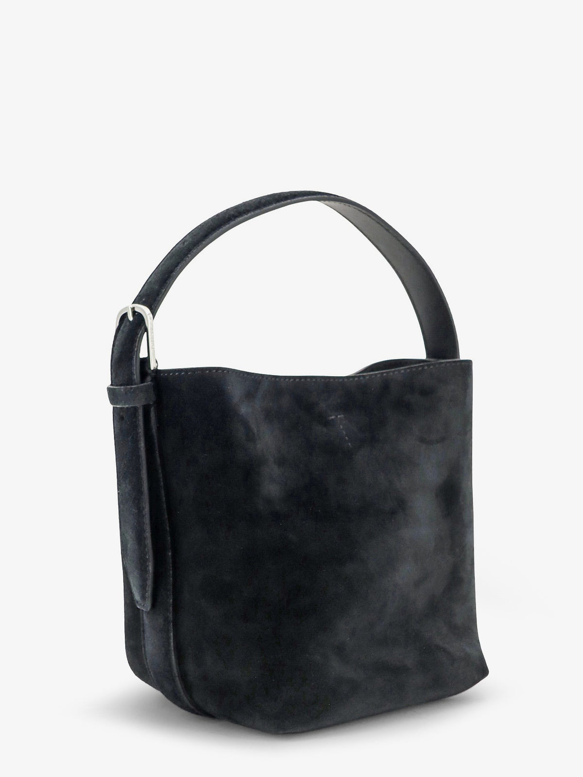 Toteme Small Belted suede handbag - Black