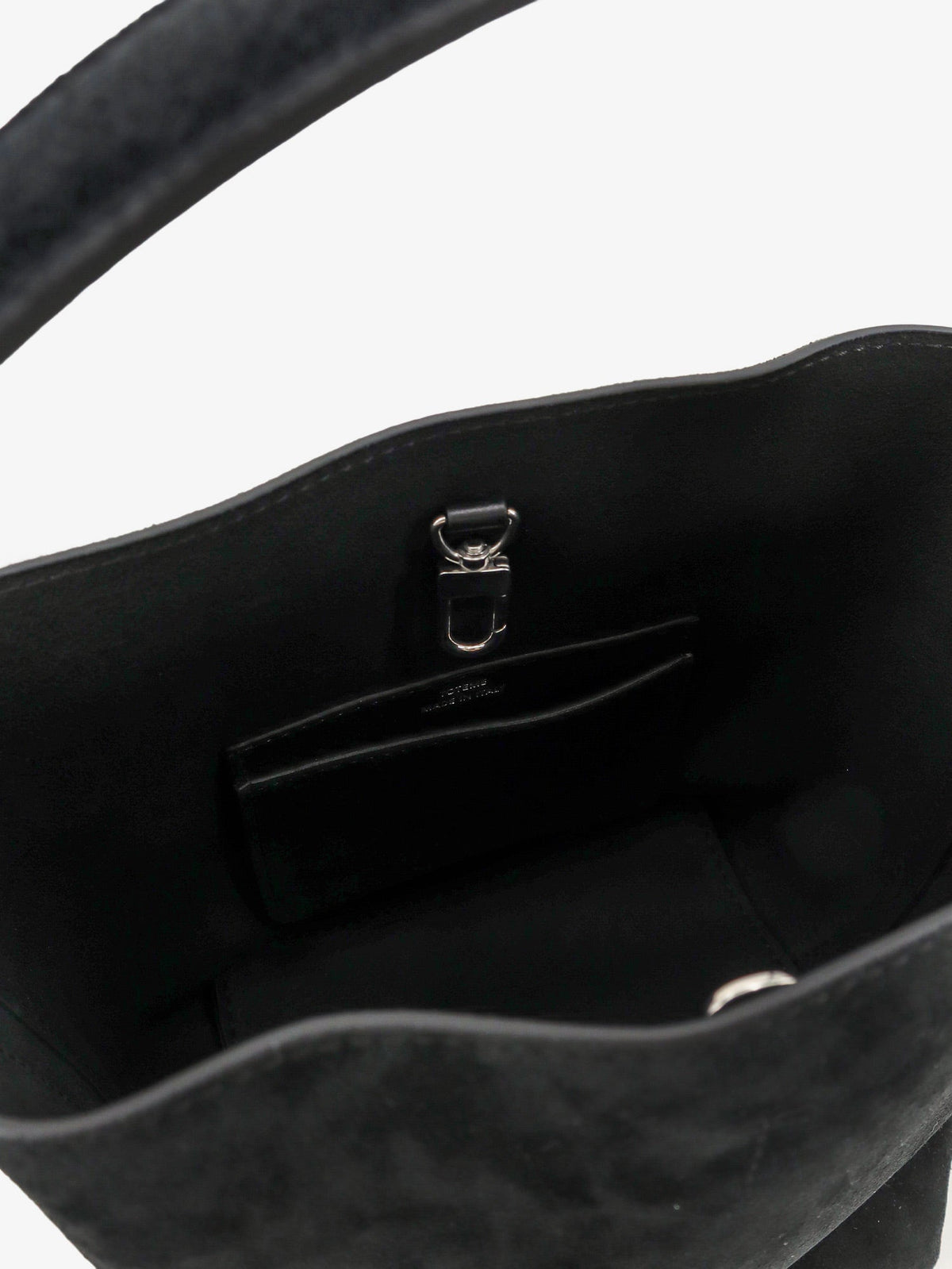 Toteme Small Belted suede handbag - Black
