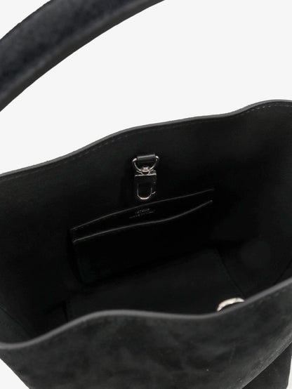 Toteme Small Belted suede handbag - Black