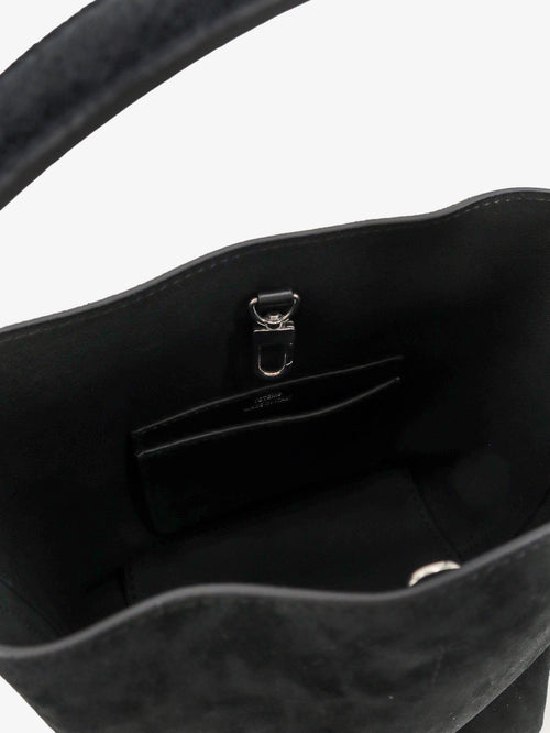 Toteme Small Belted suede handbag - Black