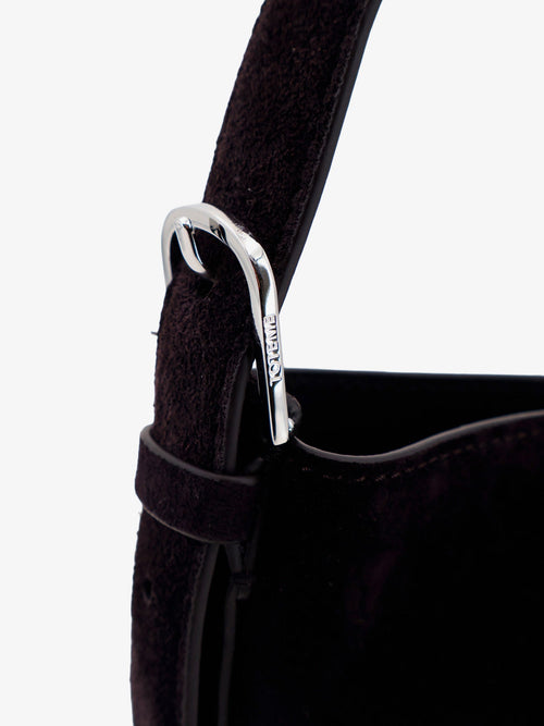 Toteme Small Belted Suede Handbag - Espresso