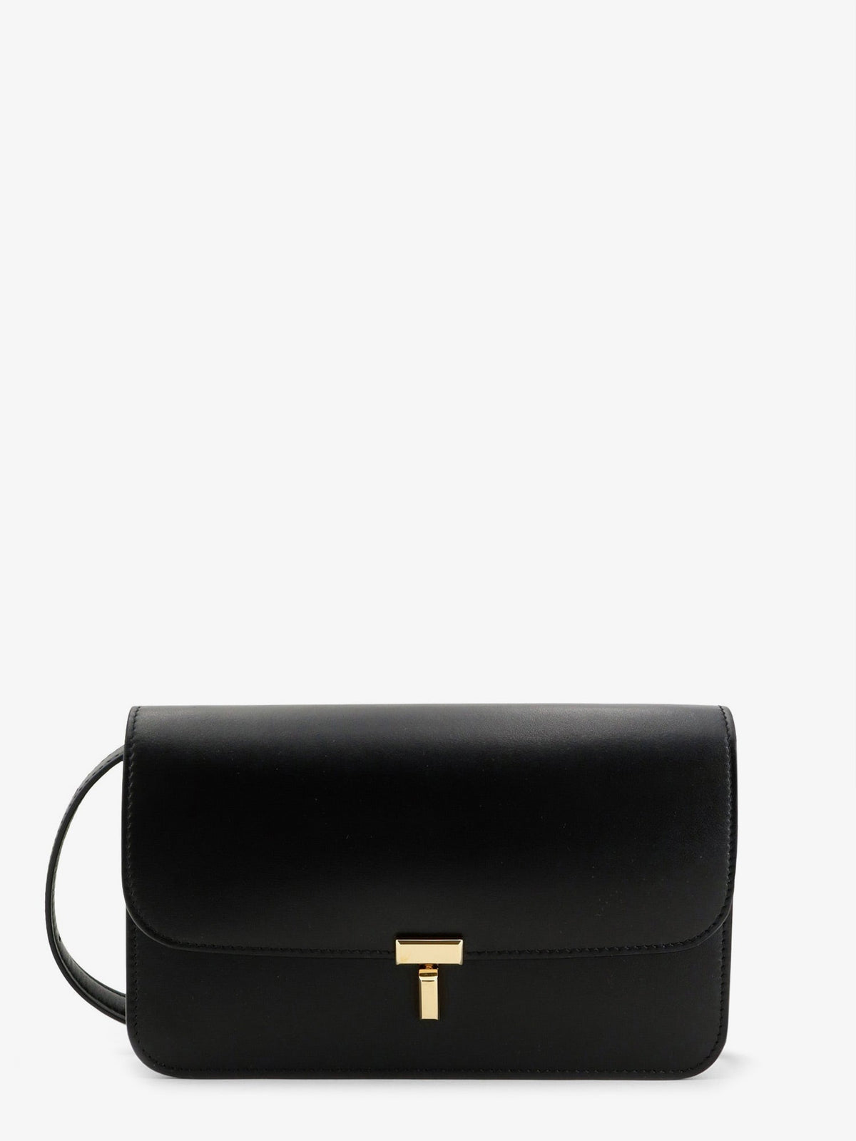 Toteme T-Lock leather crossbody bag - Black