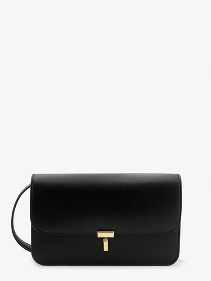 Toteme T-Lock leather crossbody bag - Black