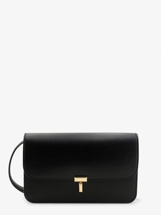 Toteme T-Lock leather crossbody bag - Black