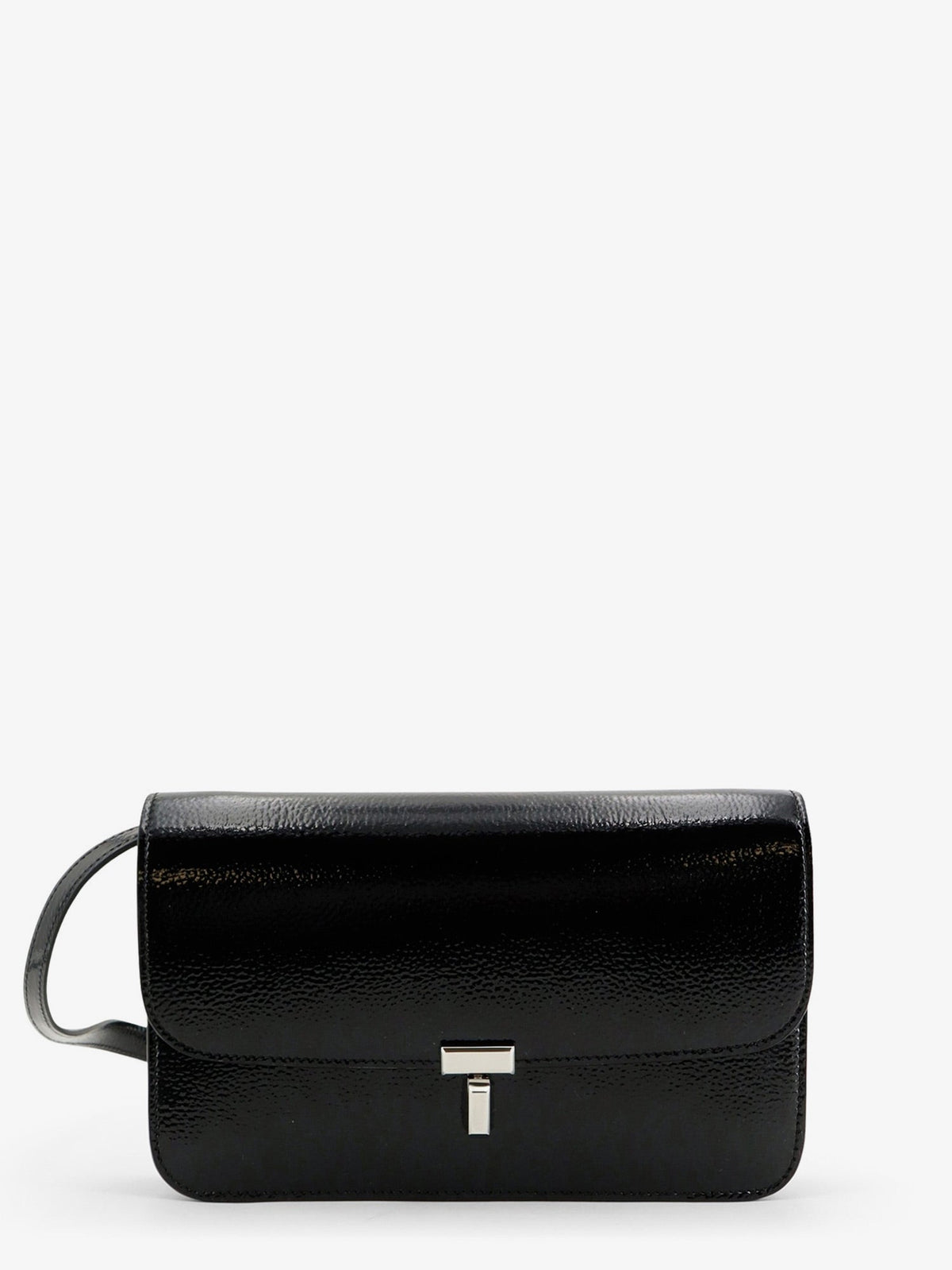 Toteme Patent T-Lock crossbody bag - Black