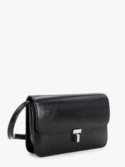 Toteme Patent T-Lock crossbody bag - Black