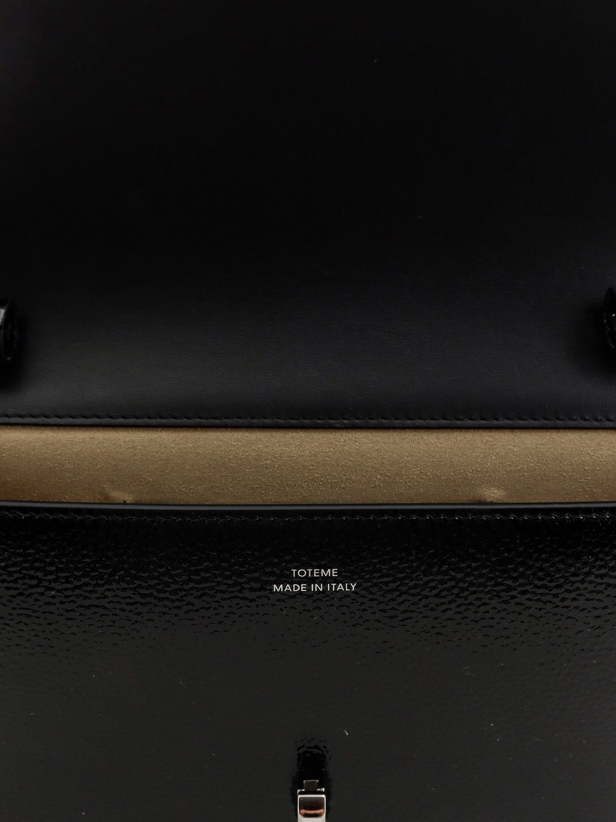 Toteme Patent T-Lock crossbody bag - Black