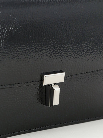 Toteme Patent T-Lock crossbody bag - Black